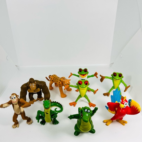 Rainforest Cafe Figure Lot Of 9 Posable Jungle Animal Characters PVC RFC 2000 - Picture 1 of 5